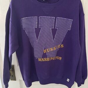 Custom Bedazzled Vintage Russell Athletic UW Sweatshirt